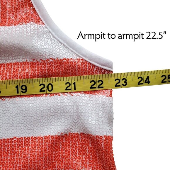 NWT Ashley Stewart July 4th Sequin Patriotic Scoop Neck Tank Red White & Blue 1X - Picture 9 of 13